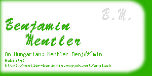 benjamin mentler business card